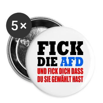 fick die afd - Buttons klein 25 mm (5er Pack) - Weiß - Vorne