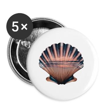 Muschel Strand Szene Serene Ozean Landschaft - Buttons klein 25 mm (5er Pack) - Weiß - Vorne