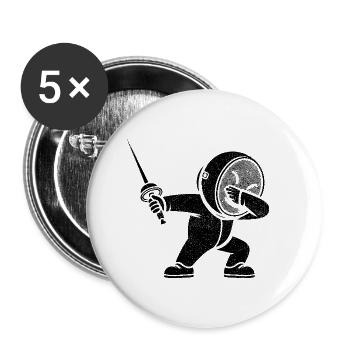 Dubbing Fencer Fence Sword Epee Fencing Athlete - Buttons small 1''/25 mm (5-pack) - white - Front