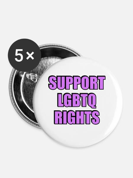 Unterstützen Sie LGBT-Rechte - Buttons klein 25 mm (5er Pack) - Weiß