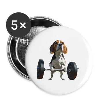 Beagle - Buttons klein 25 mm (5er Pack) - Weiß - Vorne