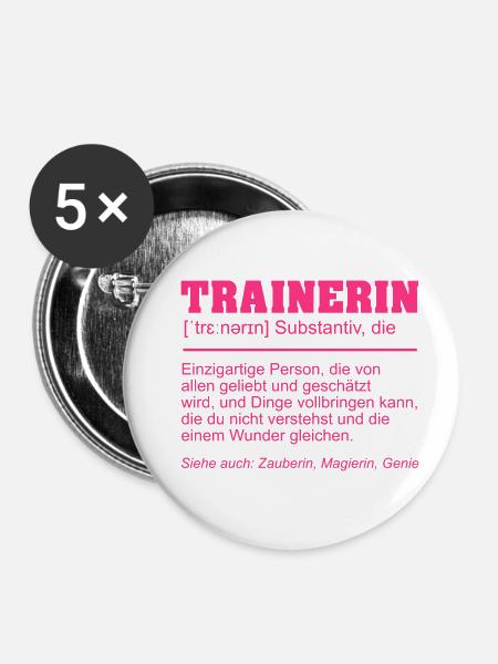 Trainerin Definition - Buttons klein 25 mm (5er Pack) - Weiß