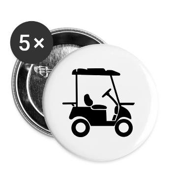 Golfwagen - Buttons klein 25 mm (5er Pack) - Weiß - Vorne