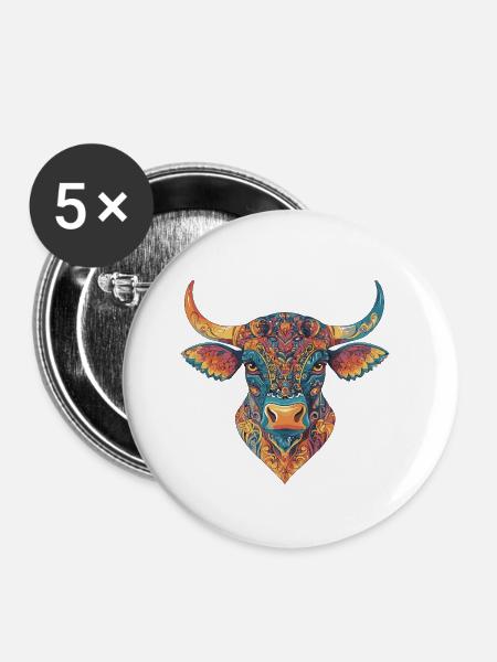 Bulle - Buttons klein 25 mm (5er Pack) - Weiß