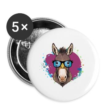 Donkey,graffiti,painting, colorful,nerd - Buttons small 1''/25 mm (5-pack) - white - Front