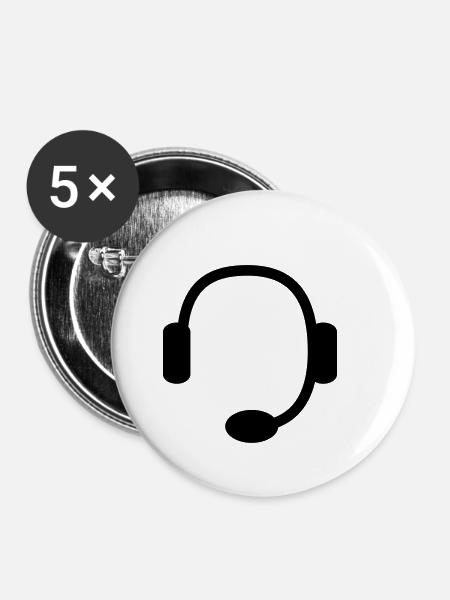 headset - Buttons klein 25 mm (5er Pack) - Weiß
