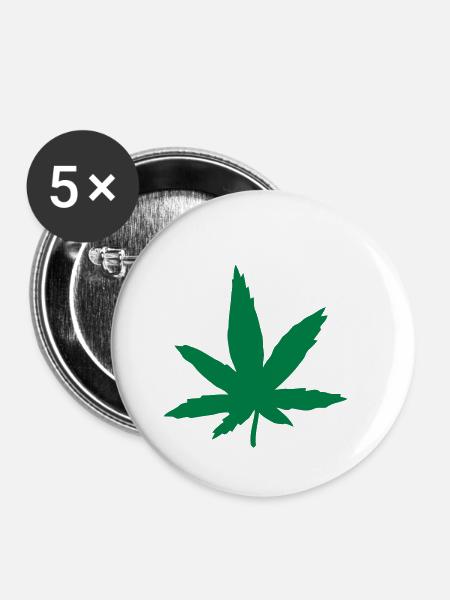Hanf - Buttons klein 25 mm (5er Pack) - Weiß
