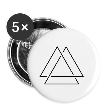 Triangle moderne - Lot de 5 petits badges (25 mm) - blanc - Devant