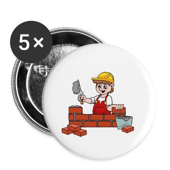 bricklayer - Buttons small 1''/25 mm (5-pack) - white - Front