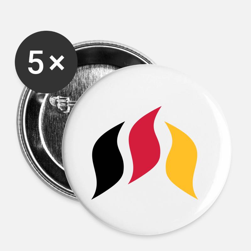 Country flames flag - Buttons klein 25 mm (5er Pack) - Weiß
