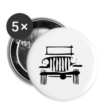 Old Jeep - Buttons small 1''/25 mm (5-pack) - white - Front
