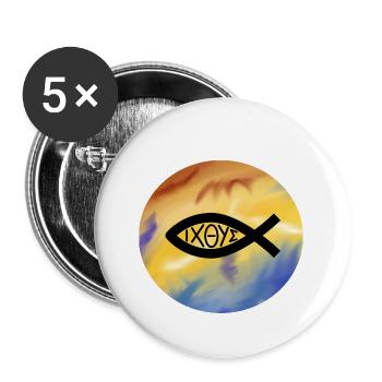 Jesus, Christ, God, faith, church, Christian - Buttons small 1''/25 mm (5-pack) - white - Front