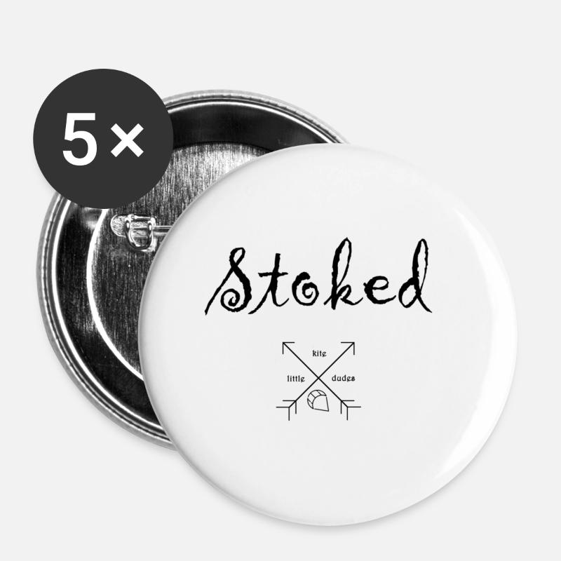 stoked black - Buttons klein 25 mm (5er Pack) - Weiß
