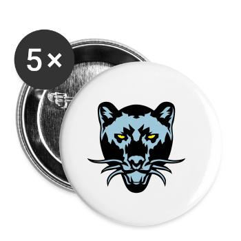 panthere noir dessin animal sauvage logo - Lot de 5 petits badges (25 mm) - blanc - Devant