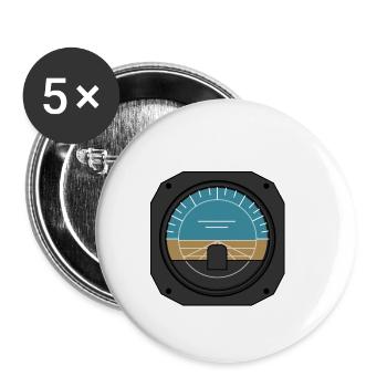 Sportflugzeug Hobby Pilot Instrument Navigation - Buttons klein 25 mm (5er Pack) - Weiß - Vorne