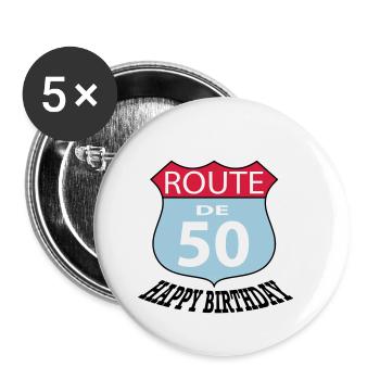 Birthday Birthday Route 50 - Buttons small 1''/25 mm (5-pack) - white - Front