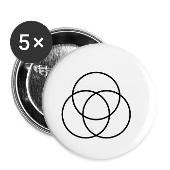 Three circles graphic DICK - Buttons small 1''/25 mm (5-pack) - white - Front