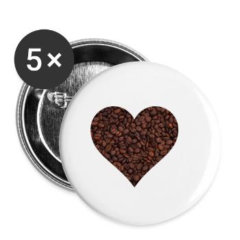 Kaffee Liebe - Buttons klein 25 mm (5er Pack) - Weiß - Vorne