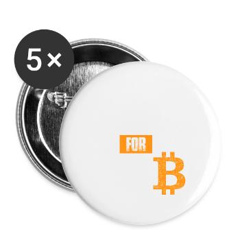 It's time for Plan B - Bitcoin Blockchain - Buttons klein 25 mm (5er Pack) - Weiß - Vorne