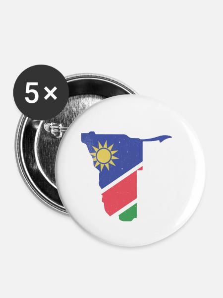 Namibia - Buttons klein 25 mm (5er Pack) - Weiß