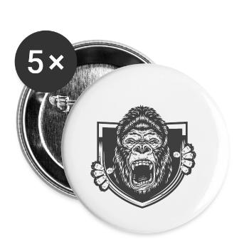 Mad Gorilla - Buttons small 1''/25 mm (5-pack) - white - Front