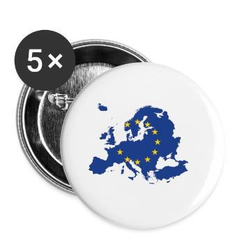 Europe - Lot de 5 petits badges (25 mm) - blanc - Devant