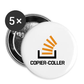 Copier Coller Programmer Software Developer Nerd G - Buttons klein 25 mm (5er Pack) - Weiß - Vorne