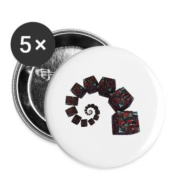 Nombre d’or Cubes de science-fiction - Lot de 5 petits badges (25 mm) - blanc - Devant