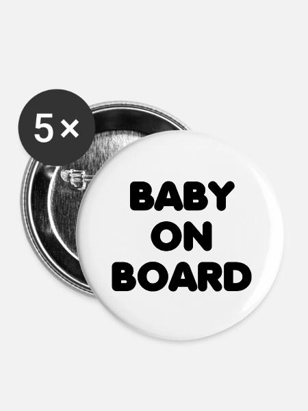 Baby On Board - Buttons klein 25 mm (5er Pack) - Weiß