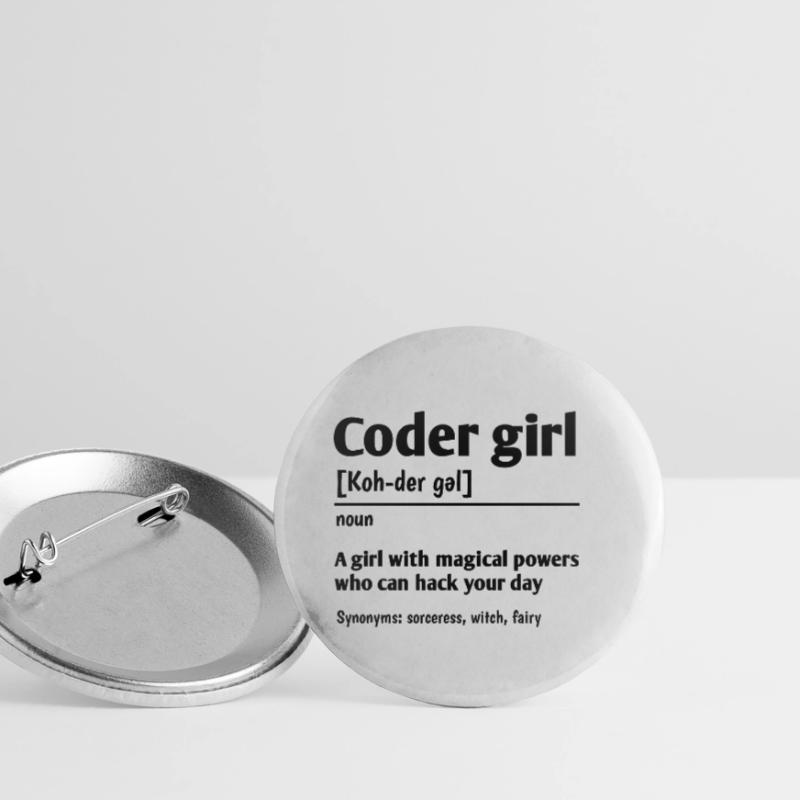 Coder Girl Definition Noun Software Developer Prog Buttons klein 25 mm (5er Pack)