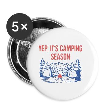 Yep It's Camping Season Summer Camper Tropical - Buttons klein 25 mm (5er Pack) - Weiß - Vorne