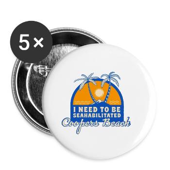 I Need To Be Seahabilitated Coopers Beach Summer - Buttons klein 25 mm (5er Pack) - Weiß - Vorne