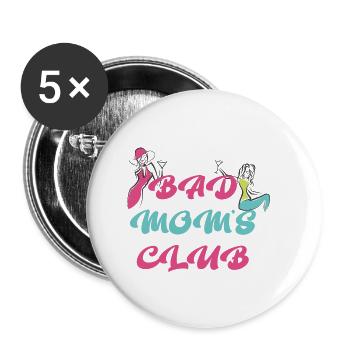 Böse Mutter Lustig Muttertag Club Frauenpower - Buttons klein 25 mm (5er Pack) - Weiß - Vorne