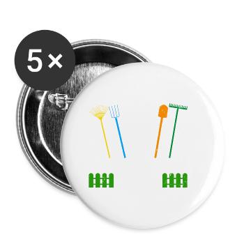 Rechenzentrumsleiter Rechen & Leiter Garten - Buttons klein 25 mm (5er Pack) - Weiß - Vorne