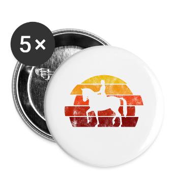 Dressur Dressurreiten Dressurreiter Reiten Pferd - Buttons klein 25 mm (5er Pack) - Weiß - Vorne