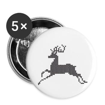 Pixel de renne - Lot de 5 petits badges (25 mm) - blanc - Devant