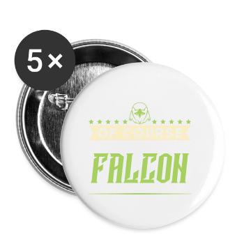 falknerei falke - Buttons klein 25 mm (5er Pack) - Weiß - Vorne