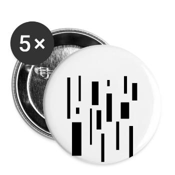 Rectangle abstrait Chaos Géométrie Minimalisme - Lot de 5 petits badges (25 mm) - blanc - Devant
