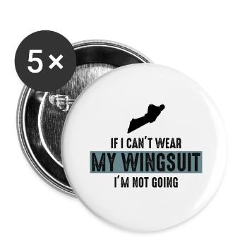 Wingsuit fliegen Base Jumping Fallschirmspringen Wingsuiting - Buttons klein 25 mm (5er Pack) - Weiß - Vorne