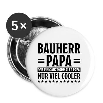 Bauherr Lustiger Spruch Hausbau Richtfest Geschenk - Buttons klein 25 mm (5er Pack) - Weiß - Vorne