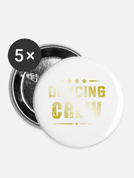 Dancing Crew - Buttons klein 25 mm (5er Pack) - Weiß