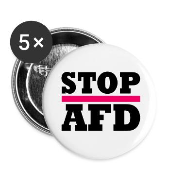 Stop afd - Buttons klein 25 mm (5er Pack) - Weiß - Vorne