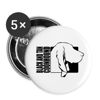 Black and Tan Coonhound Profile Dogs Dog Wilsigns - Lot de 5 petits badges (25 mm) - blanc - Devant