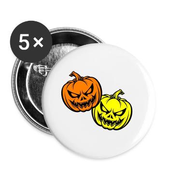 Halloween Creepy Pumpkin Face - Buttons small 1''/25 mm (5-pack) - white - Front