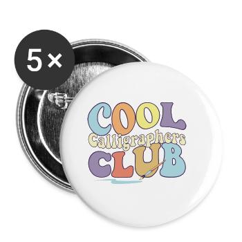 Cool Calligraphers Club Calligraphy Professional - Buttons small 1''/25 mm (5-pack) - white - Front