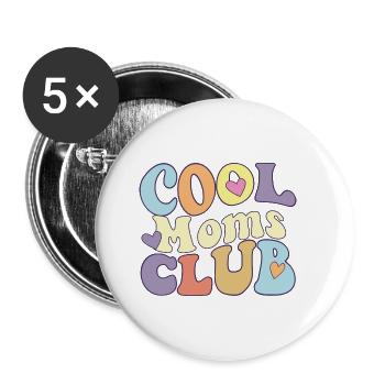Cool Moms Club Proud Mama Squad Mother's Day New - Buttons klein 25 mm (5er Pack) - Weiß - Vorne