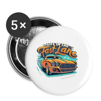Life in the fast lane, sports car racing - Buttons small 1''/25 mm (5-pack) - white - Front