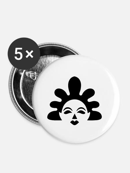 Clown - Buttons klein 25 mm (5er Pack) - Weiß