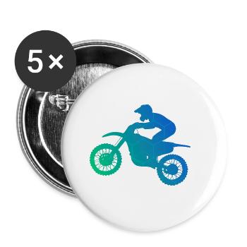 Freestyle Motocross Supermotard Dirt Bike Motocross - Lot de 5 petits badges (25 mm) - blanc - Devant