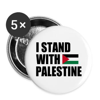 I stand with palestine - Buttons klein 25 mm (5er Pack) - Weiß - Vorne